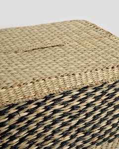 Large <b>rectangular</b> seashell <b>basket</b> with lid Handmade Storage <b>Basket</b> Wholesale eco-friendly Made in Viet Nam - Product Image 3