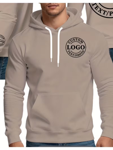 Loose Fit 100% Cotton Men's <b>Hoodie</b> <b>Thin</b> Hooded Sweatshirt Personalized Customizable Men's <b>Hoodie</b> Customizable 3-Area Print Chest - Product Image 4