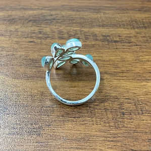 Multi Light Green Chalcedony Gemstone Leaf Cluster Ring (5.0 Grams) Trendy Made By JAIPUR SILVER - Product Image 4