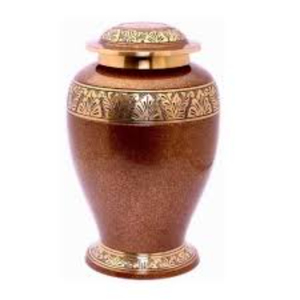 Premium Quality Hand Engraved Brass Cremation Urn <b>For</b> Human <b>Ashes</b> Elegant Black And Gold Floral Adult Funeral Urn Large <b>Keepsake</b> - Product Image 3