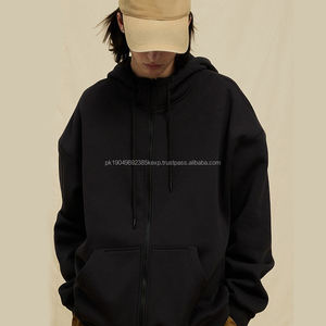 Sweat à capuche Streetwear zippé 360 coton pour homme 100% GSM Heavyweight Logo brodé personnalisé surdimensionné pour l'hiver - Product Image 3