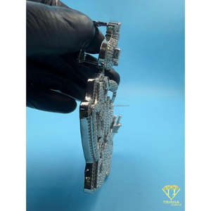 Pendentif personnalisé style rappeur en argent sterling 925 serti de diamants VVS cultivés en laboratoire, bijoux hip-hop - Product Image 4