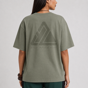 Camiseta de mujer de alta calidad 100% algodón con cuello redondo, logotipo impreso personalizado, lavado tie-dye, estilo holgado para verano. - Product Image 4