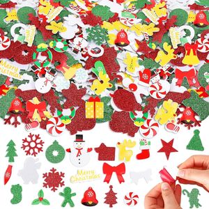 300 Pezzi di Adesivi Natalizi in Schiuma Glitterata Autoadesivi Decorativi per Artigianato, Biglietti d'Auguri, Decorazioni per Feste in Casa - Product Image 1