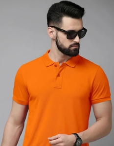 เสื้อยืดคอปกผ้าโพลีคอตตอนสีส้มสำหรับผู้ชาย KV - Product Image 5