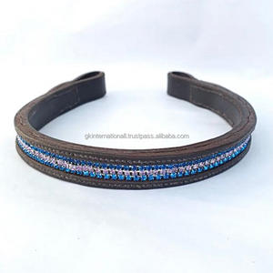 Bracelet de sourcils en cuir fait à la main, de luxe, chaîne vide, incrusté de cristaux, 3 rangées de strass, disponible en toutes les tailles personnalisées - Product Image 4