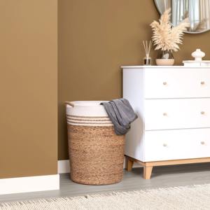 Panier rond en jacinthe d'eau naturelle et corde, fait main, pour rangement, vente en gros, écologique, fabriqué au Vietnam - Product Image 6