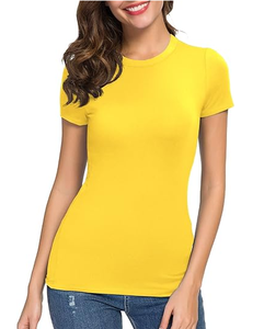 Camisetas de Moda para Mujer, con Logotipo Personalizado, Suaves, Transpirables, de Secado Rápido, para Verano, Corte Ajustado, Manga Corta, Algodón, Colores Personalizados - Product Image 1