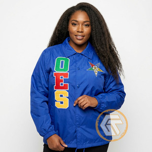 Customized Order GREEK TREASURES Women's Eastern Star Letter Polyester Embroidered Windproof Waterproof Breathable <b>Summer</b> <b>Jacket</b> - Product Image 2