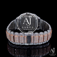 Reloj de Pulsera Mecánico Analógico de Acero Inoxidable con Incrustaciones de Moissanita para Hombre, Esfera Cuadrada, Estilo Lujoso, Hip Hop, Correa de 20 mm, 41 mm