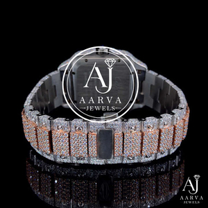 Reloj de Pulsera Mecánico Analógico de Acero Inoxidable con Incrustaciones de Moissanita para Hombre, Esfera Cuadrada, Estilo Lujoso, Hip Hop, para Negocios - Product Image 6