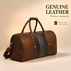 Bolsa de Viaje de Cuero Genuino para Hombre, 23 Pulgadas, Bolsa de Fin de Semana de Lujo, Equipaje de Mano - Product Image 1