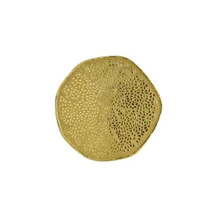 Centre de table rond en métal poli, moderne et fait main, respectueux de l'environnement, pour la décoration de table de luxe à la maison, sûr et adapté aux fêtes, Zahid Exports - Product Image 3