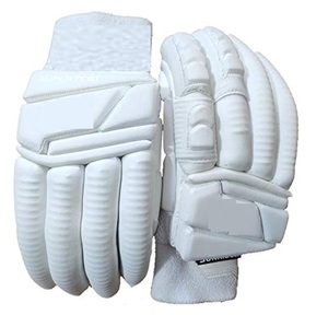 Gants de cricket professionnels en cuir blanc pakistanais avec une protection et une flexibilité supérieures pour les frappeurs - Product Image 5