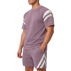 Ensembles 2 pièces d'été décontractés pour hommes : shorts et t-shirts à manches courtes, motif uni, respirants et légers, vente en gros - Product Image 5