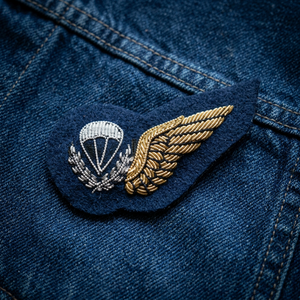 RAF PARA WINGS 1000023 High Quality Lace HAND Embroidered Patch <b>Sew</b>-On Fabric Badge Circular Luxury Design for Garment - Product Image 5