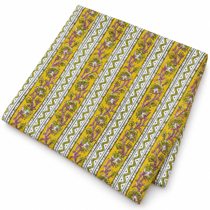 Tissu en voile de coton peigné 60S60S léger imprimé à la main Pinksa, 90 GSM, largeur 43/44 pouces, motif floral unisexe - Product Image 2