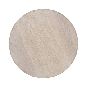 Table basse ronde en bois rustique avec base décorative, meubles modernes pour salon - Product Image 4