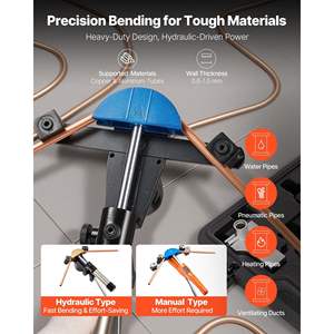 Kit de Dobladora de Tubos Hidráulica para Tubos de Cobre de 1/4-7/8 Pulgadas, Herramienta para Doblar Tubos con Movimiento Hacia Adelante/Hacia Atrás, HVAC, 7 Matrices de Aleación de Aluminio de Colores - Product Image 2
