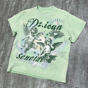 T-shirt pour homme 100% coton 300 g/m² avec logo personnalisé, design graphique imprimé, tissu lourd - Product Image 2