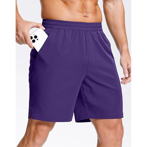 Pantalones cortos deportivos para hombre con carcasa transpirable, forro de compresión integrado, bolsillo con cierre para soporte, dobladillo dividido y ventilación lateral. - Product Image 4