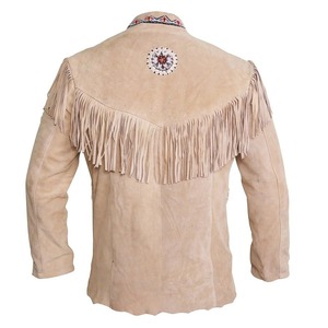 Custom Logo Western Fringe <b>Suede</b> Leather <b>Jacket</b> Vintage Cowboy Fashion <b>Jacket</b> Premium Manufacturer - Product Image 3