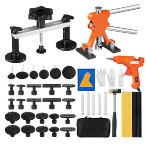 Kit de reparación de abolladuras sin pintura de 56 piezas, extractor dorado y extractor de puente, herramienta para eliminar abolladuras de coches con tiras de pegamento caliente, equipo de reparación de carrocerías - Product Image 1