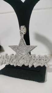 Colgante de Moissanita Estrella en Plata 925 con Baño de Rodio, Micro Pavé, Corte Brillante Redondo, Estilo Hip Hop, Unisex, para Uso Diario - Product Image 2