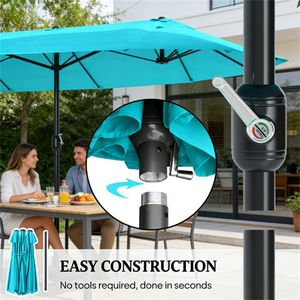 Ombrellone da Giardino Blu con Base per Terrazze - Product Image 4