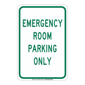 Panneau de signalisation Brady PVC « Parking d'urgence uniquement » pour les établissements médicaux intérieurs et extérieurs - Product Image 2
