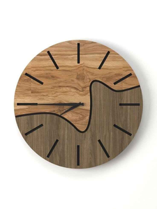 <b>Large</b> Size Modern Brief Style Wooden Wall <b>Clock</b> Unique Square Pattern Quartz Home Decor Needle Display for Living Single Face - Product Image 4