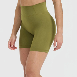 Short de sport taille haute pour femme, sexy, avec effet froncé aux fesses, legging court de yoga, compression sans couture, short de fitness - Product Image 3