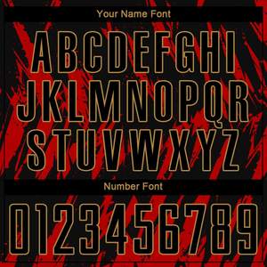 Custom Sublimation Sports T Shirt Red Black Brush Stroke Team Jersey With Name And Number - Product Image 6