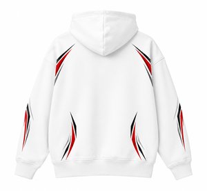 Sweat-shirt à capuche blanc personnalisé Dumela, unisexe, surdimensionné, 100% coton, tissu éponge français, poche avant, décontracté, écologique - Product Image 2