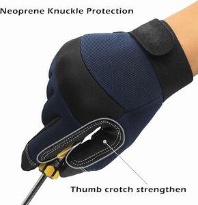 Heavy Duty Custom Made Leather Safety <b>Gloves</b> <b>Long</b> Cuff Anti Vibration Cowhide Work <b>Gloves</b> for Welding Construction Industrial - Product Image 2