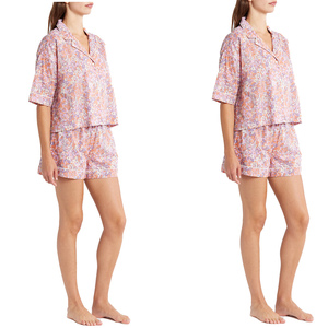 Conjunto de Pijama de Mujer para Verano 2026, Transpirable, 100% Algodón, Manga Larga, con Pantalones hasta la Pantorrilla y Diseño Bonito - Product Image 2