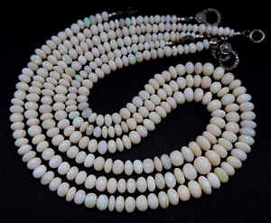 สร้อยคอโอปอลออสเตรเลียแบบเรียบ รูปทรงกลมหลากสี พร้อมตัวล็อกเพชร ขนาด 5x9 มม. ความยาว 16 นิ้ว - Product Image 5