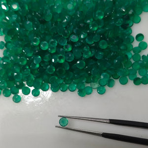 Ónix Verde Natural de 3MM, Corte Brillante Redondo, Gema Suelta de la Mejor Calidad para Joyería, Gemas de Red Mountain - Product Image 4