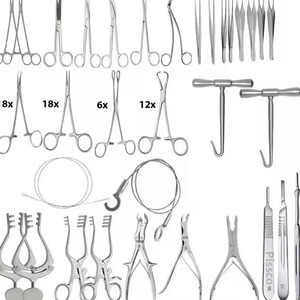 PISSCO 34 PCS Surgical Spinal Craniotomy <b>Instrument</b> Set Neurosurgery <b>Instrument</b> Set Neurosurgery <b>Instrument</b> Set Stainless Steel - Product Image 1
