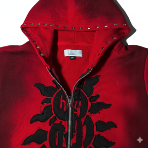 Sudadera con capucha y cremallera para hombre, nueva, cómoda, con logo aplicado, estilo desgastado, 100% algodón polar, 450 g/m², 2026 - Product Image 3