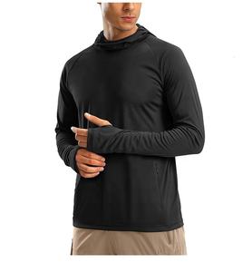 เสื้อฮู้ดดี้กันแดด UPF 50+ ระบายอากาศได้ดี ไซส์ใหญ่ สำหรับผู้ชาย แขนยาว ป้องกันรังสียูวี พร้อมหน้ากาก แห้งเร็ว ต้านเชื้อแบคทีเรีย - Product Image 4