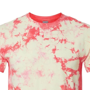Camiseta de manga corta con efecto tie-dye para hombre, cuello redondo, corte regular, diseño rojo y crema, tejido de algodón jersey. - Product Image 2