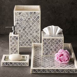 Contemporary Luxury Natural Bone Inlay <b>Bathroom</b> <b>Accessories</b> <b>Set</b> Tissue Holder Handmade <b>Bathroom</b> Essential Wholesale Manufacturer - Product Image 1