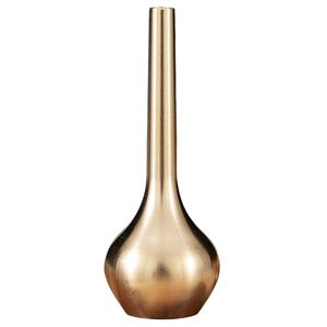 Vase à fleurs en laiton doré et aluminium, 20 cm de hauteur, léger, durable, décoration moderne pour la maison, résistant à l'eau - Product Image 1