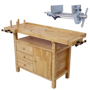 Tornillo de Banco de Acción Rápida Hea para Trabajos en Madera, Ancho de Mordaza de 7 Pulgadas, Banco de Trabajo de Madera para Garaje, Taller, Hogar - Product Image 1