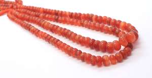 Natural Orange Chalcedony Smooth Rondelle Beads 7-10 MM Orange Chalcedony Plain Gemstone Beads 16 Inch Natural Orange Chalcedony - Product Image 5
