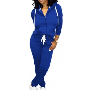 Conjunto Deportivo para Mujer con Degradado de Color, Cierre de Cremallera en Manga Larga, Corte Regular, Pantalones Casuales para Correr, Transpirable, de Poliéster y Algodón, para Otoño - Product Image 5