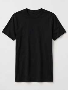 Black <b>Men's</b> Short Sleeve T <b>Shirt</b> 100% Cotton Crew Neck Casual Summer Tee Custom Logo Streetwear Top - Product Image 1
