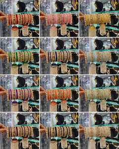 Indian Bridal Kundan <b>Bangles</b> <b>Set</b> Green Beaded Alloy Gold Plated Wedding Jewellery Traditional Handmade Chooda - Product Image 6