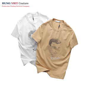 Camiseta de entrenamiento físico con cuello redondo de peso pesado de alta calidad, camisetas cortas casuales personalizadas con diseño en relieve, borde cortado con láser para bricolaje - Product Image 1